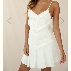 Saints - Secrets Janet Appliqué A-Line White Dress